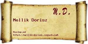 Mellik Dorisz névjegykártya